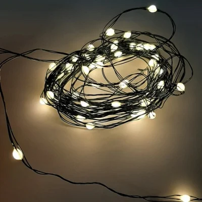 Гірлянда "Струна" зелена, "Luca Lighting", 18 м, колір теплий білий