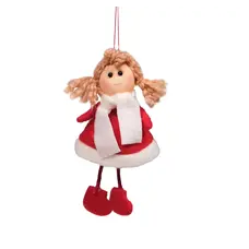 Підвіска новорічна "Фея" Jumi, текстиль 15 см, червона з білим