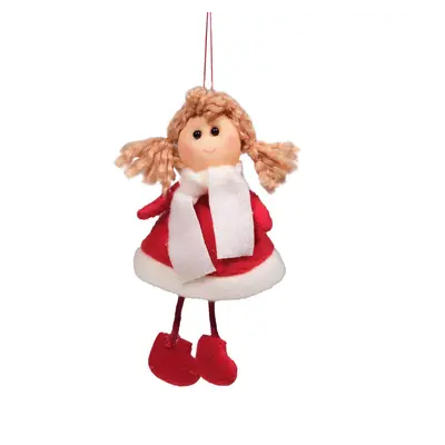 Підвіска новорічна "Фея" Jumi, текстиль 15 см, червона з білим
