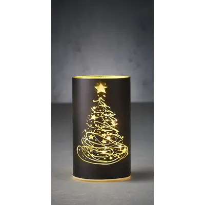 Світильник декоративний скляний Luca Lighting, led 15, 9*15 см, червоний, ялинка, 3 А
