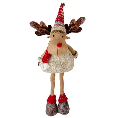 Фігурка новорічна "Олень" Jumi, текстильний, 66 см, сіро-коричневий