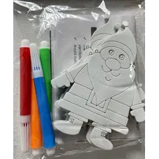 Прикраси для розфарбовування "Санта" Chomik, комплект 3 шт, 10 см та фломастери 4 шт