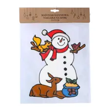 Наклейка новорічна "Сніговик з оленем" Chomik, 23х31 см