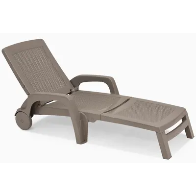 Шезлонг пластиковий BICA Miami, бежево-сірий