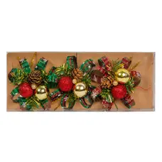 Прикраса декоративна Кульки Chomik з шишкою 11 см, комплект 3шт, мікс кольорів