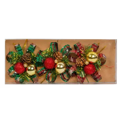 Прикраса декоративна Кульки Chomik з шишкою 11 см, комплект 3шт, мікс кольорів