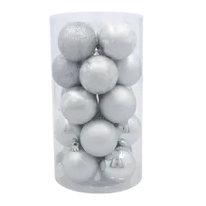 Ялинкові пластикові кульки Chomik комплект 20шт, Ø 5см, сріблясті