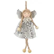 Прикраса-підвіска Chomik "Фея" блискітки 7,5х16 см, срібляста