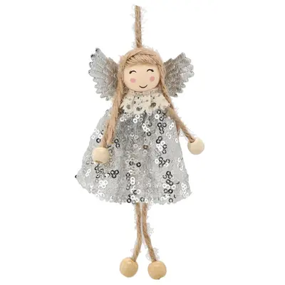 Прикраса-підвіска Chomik "Фея" блискітки 7,5х16 см, срібляста