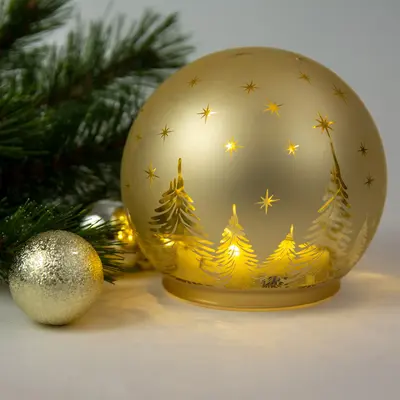 Світильник декоративний Chomik Куля, скляний, LED 12x11см, золотий