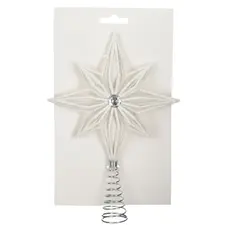 Ялинкова пластик верхівка Mica Decorations Зірка 20 см, пастель, біла