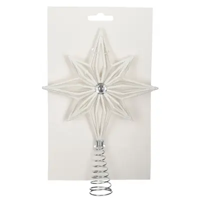Ялинкова пластик верхівка Mica Decorations Зірка 20 см, пастель, біла