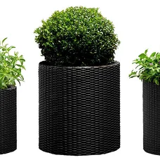 Набір горщиків для квітів Keter Cylinder Planter Set, сірий