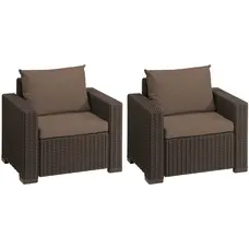 Комплект крісел для саду Keter, 2 шт, Сalifornia chair (x2), тепло-сірий