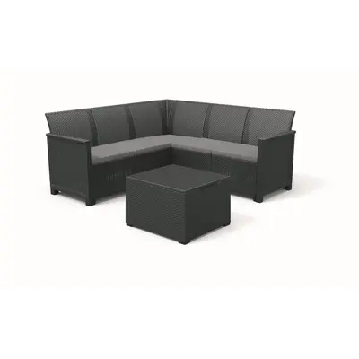 Комплект садових меблів Keter Emma 5 seater Corner, сірий Комплект садових меблів Keter Emma 5 seater Corner, сірий