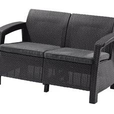 Диван пластиковий садовий Keter Corfu II Love seat, графіт