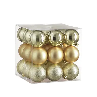 Ялинкові пластикові кульки "House of Seasons" комплект 27 шт, Ø 6 см, шампань