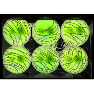 Ялинкові пластикові кульки Chomik комплект 6 шт, Ø 7 см, фиолетовий