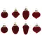 Ялинкові скляні прикраси Chomik комплект 8 шт, велюр покриття, бургунді