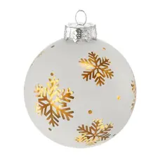 Ялинкова скляна кулька Chomik біла 8 см, візерунок в асортименті