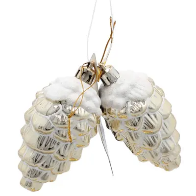 Прикраса-підвіска пластикова Chomik "Шишки" 9 см, комплект 2 шт, золоті