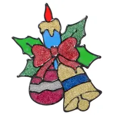 Наклейка новорічна Chomik 18x25см, Дзвінок з кулькою