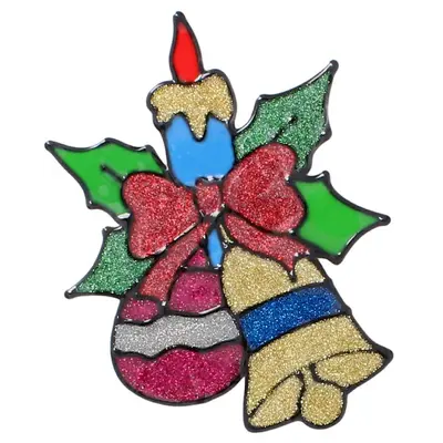 Наклейка новорічна Chomik 18x25см, Дзвінок з кулькою