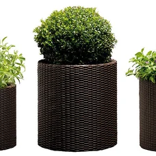 Набір горщиків для квітів Keter Cylinder Planter Set, коричневий
