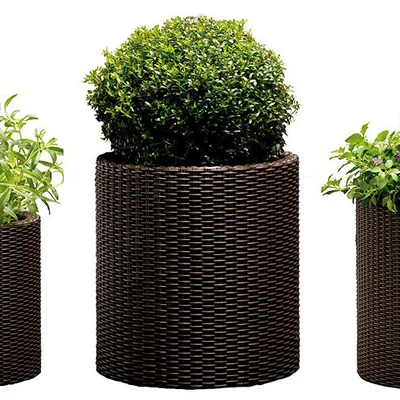 Набір горщиків для квітів Keter Cylinder Planter Set, коричневий