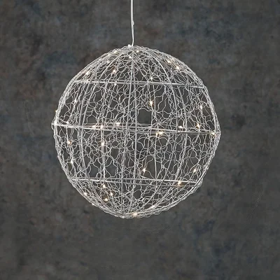 Куля декоративна срібна, 25 см, 30 led "Luca Lighting"