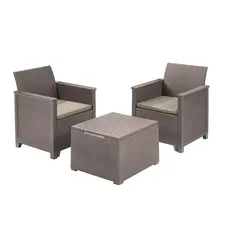 Комплект садових меблів Keter Emma balcony set, стіл-скриня, бежевий