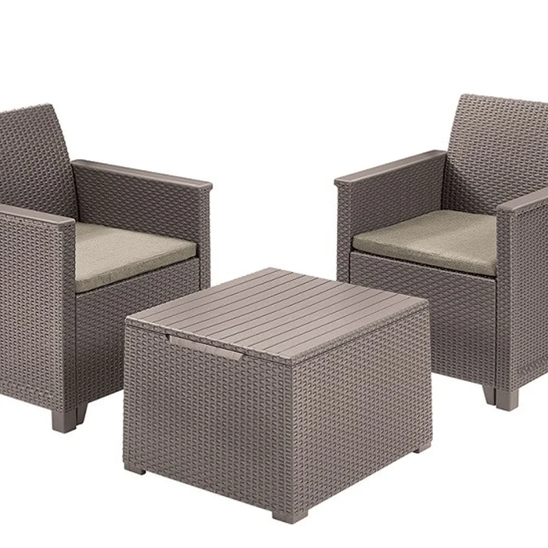 Комплект садових меблів Keter Emma balcony set, стіл-скриня, бежевий