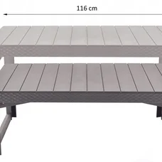 Стіл для саду пластиковий Keter Lyon rattan table, бежевий