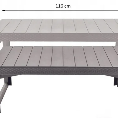 Стіл для саду пластиковий Keter Lyon rattan table, бежевий