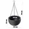 Горщик для рослин Keter Rattan hanging sphere з ланцюжками підвісний, антрацит, 8,6 л
