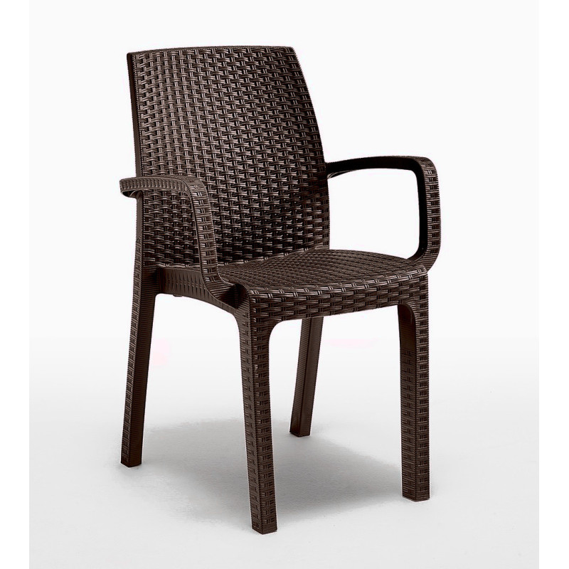 Стілець садовий пластиковий BICA Verona armchair, коричневий