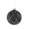 Ялинкова скляна кулька "Chomik" Ø 8 см, орнамент ромбічний, чорна