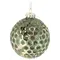 Ялинкова скляна кулька Chomik зелено-золота 8 см, рельєф соти