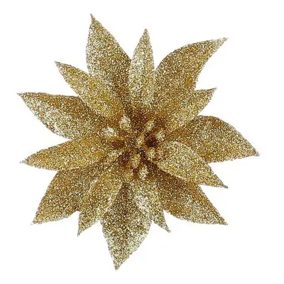 Квітка декоративна на кліпсі Mica Decorations 10 см, 3 шт, золотиста