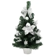 Ялинка штучна Chomik прикрашена, 60 см, сріблястий декор