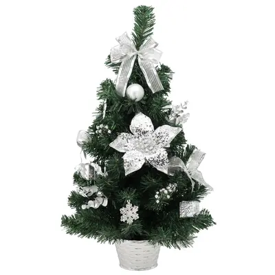 Ялинка штучна Chomik прикрашена, 60 см, сріблястий декор