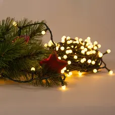 Гірлянда електрична Chomik "Кульки-змійка", 200 LED, 16м, теплий білий, від мережі