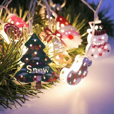 Гірлянда електрична Chomik, новорічні атрибути, 10 LED, 1.65 м, теплий білий, батарейки