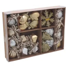 Ялинкові пластикові прикраси Chomik мікс, компл. 24 шт, срібний, шампань