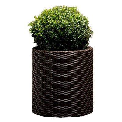 Горщик для квітів Keter 39 л. Cylinder Planter Large, коричневий