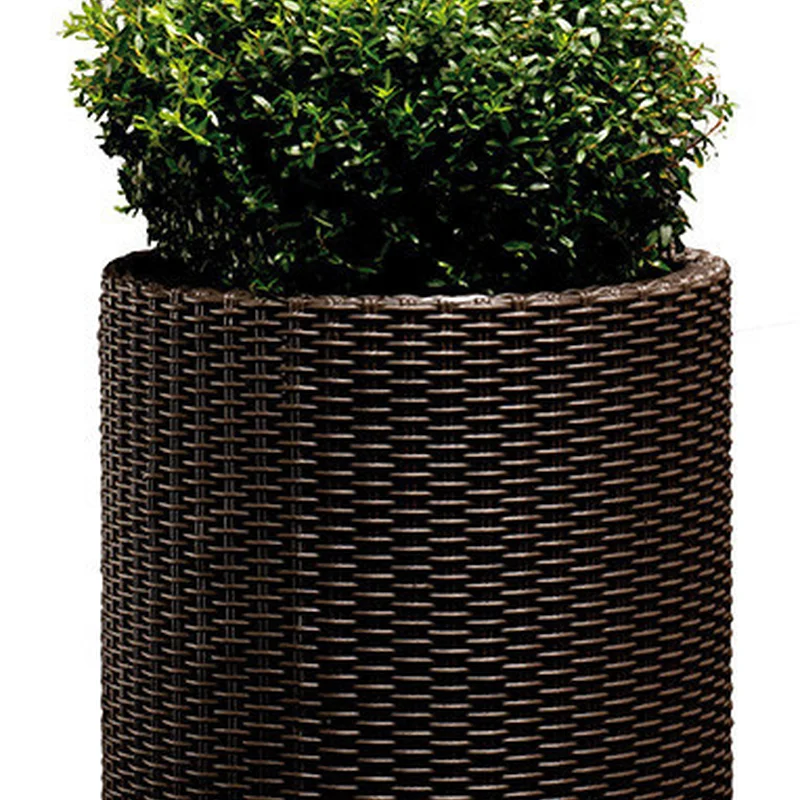 Горщик для квітів Keter 39 л. Cylinder Planter Large, коричневий