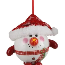 Декоративна прикраса Шар Новорічний LED, 8 см, House of Seasons, Сніговик