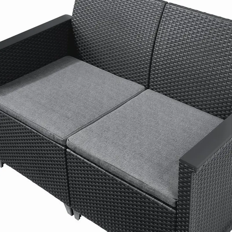 Комплект садових меблів Keter Emma 2 seater set, стіл-скриня, сірий Комплект садових меблів Keter Emma 2 seater set, стіл-скриня, сірий