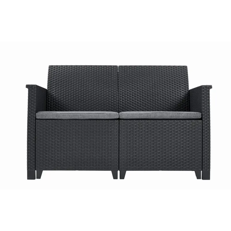 Комплект садових меблів Keter Emma 2 seater set, стіл-скриня, сірий Комплект садових меблів Keter Emma 2 seater set, стіл-скриня, сірий