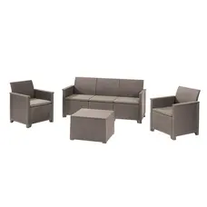 Комплект садових меблів Keter Emma 3 seater set, стіл-скриня, бежевий